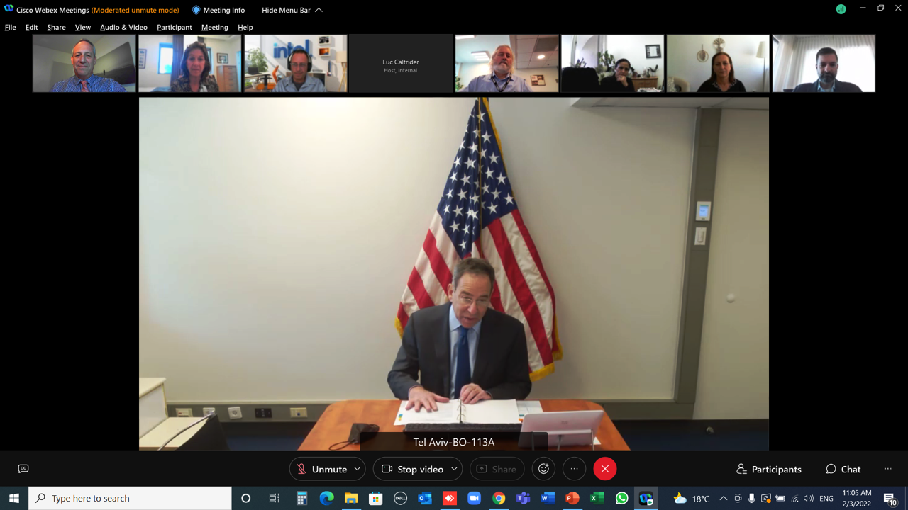 Webex meeting of AmCham leadership with AMB Tom Nides and senior U.S. Embassy officers